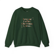 Christmas & Jesus, Christmas Sweater, Faith, Christian, Coffee, Unisex Crewneck Sweatshirt