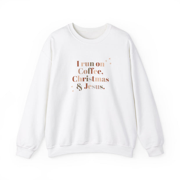 Christmas & Jesus, Christmas Sweater, Faith, Christian, Coffee, Unisex Crewneck Sweatshirt