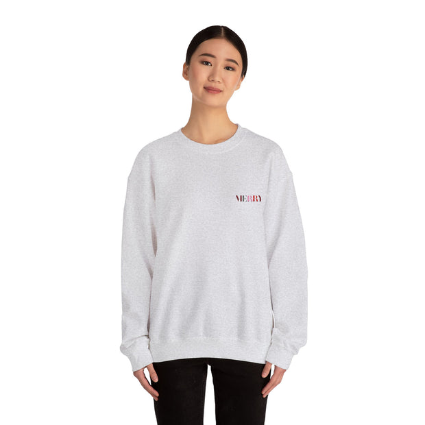 Merry, Christmas, Seasonal, Embroidered Unisex Crewneck Sweatshirt