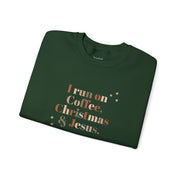 Christmas & Jesus, Christmas Sweater, Faith, Christian, Coffee, Unisex Crewneck Sweatshirt