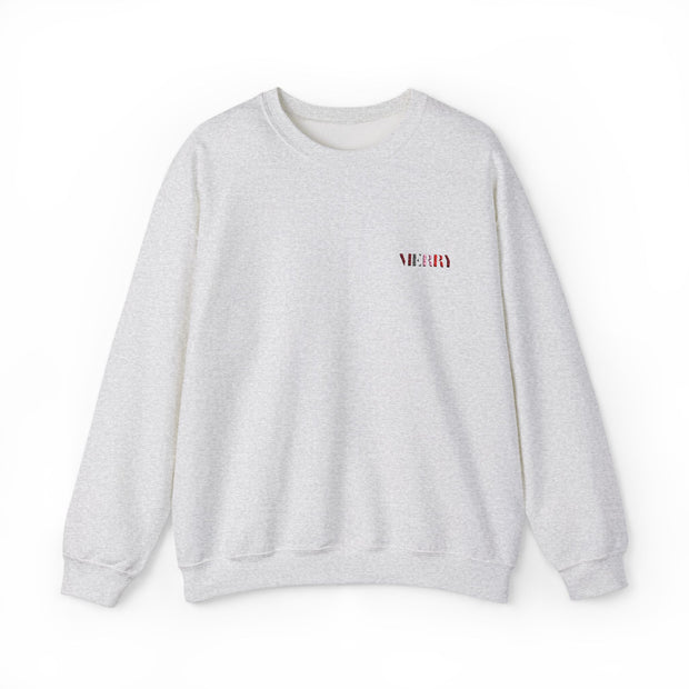 Merry, Christmas, Seasonal, Embroidered Unisex Crewneck Sweatshirt